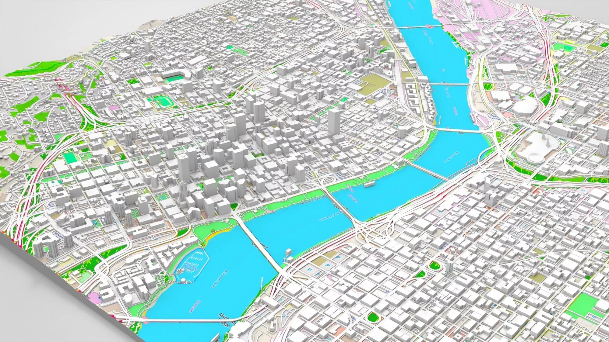 Cityscape Portland Oregon USA 3D model
