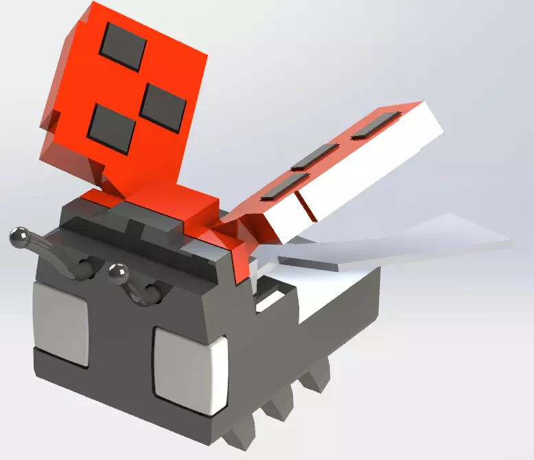 Minecraft-Inspired Stylized Blocky Ladybug 3D print model 3D print model