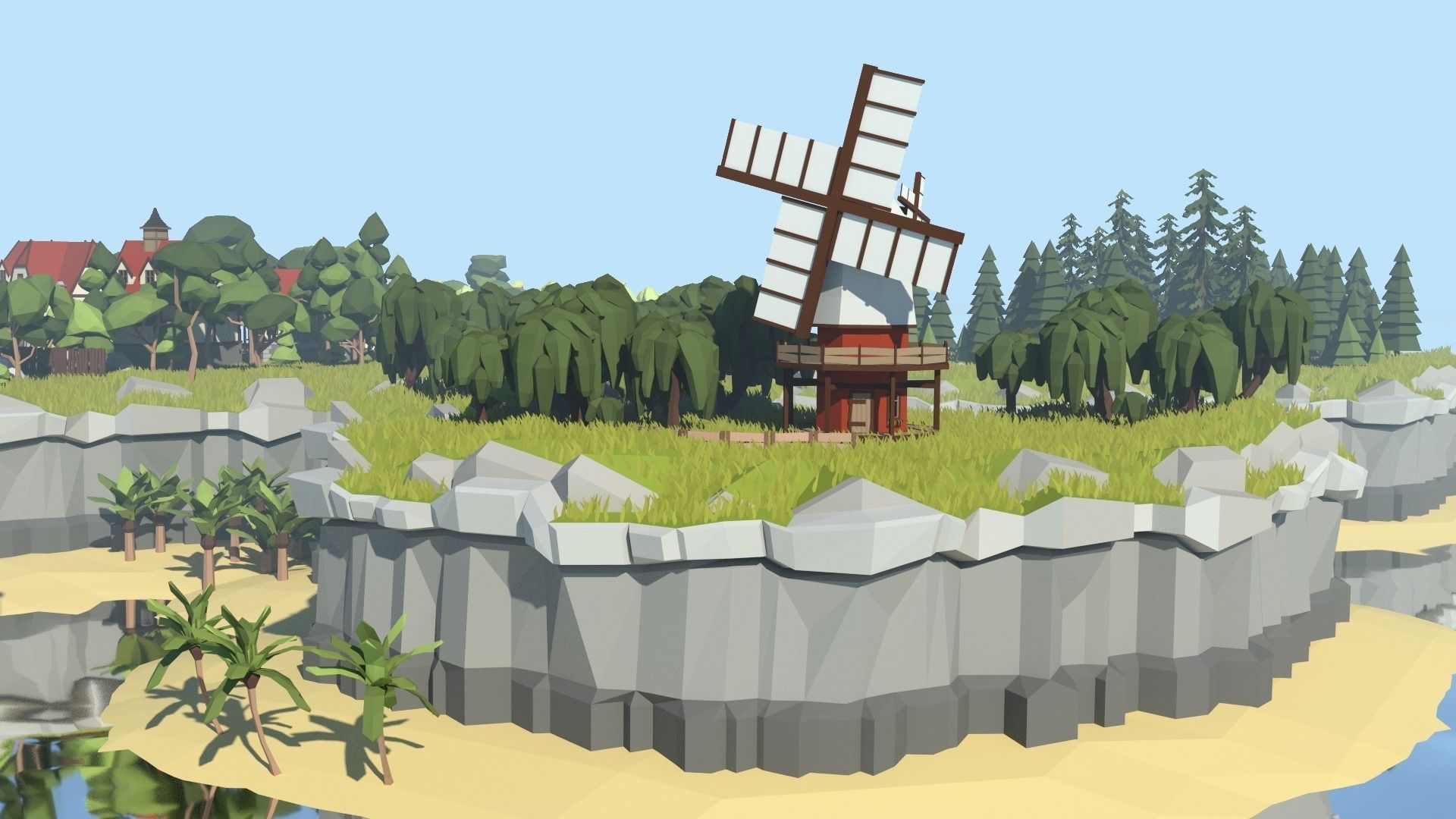 Low Poly Cliff Pack Free low-poly 3D model_3