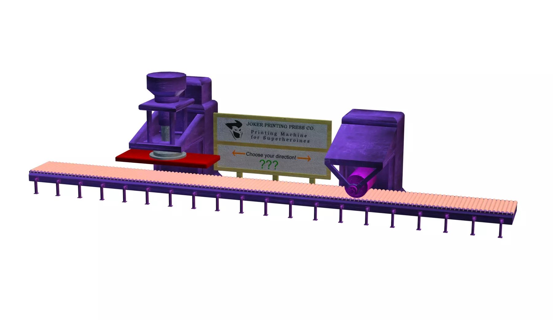 Supervillain Factory Trap Machine - Hydraulic and Roller Press 3D model