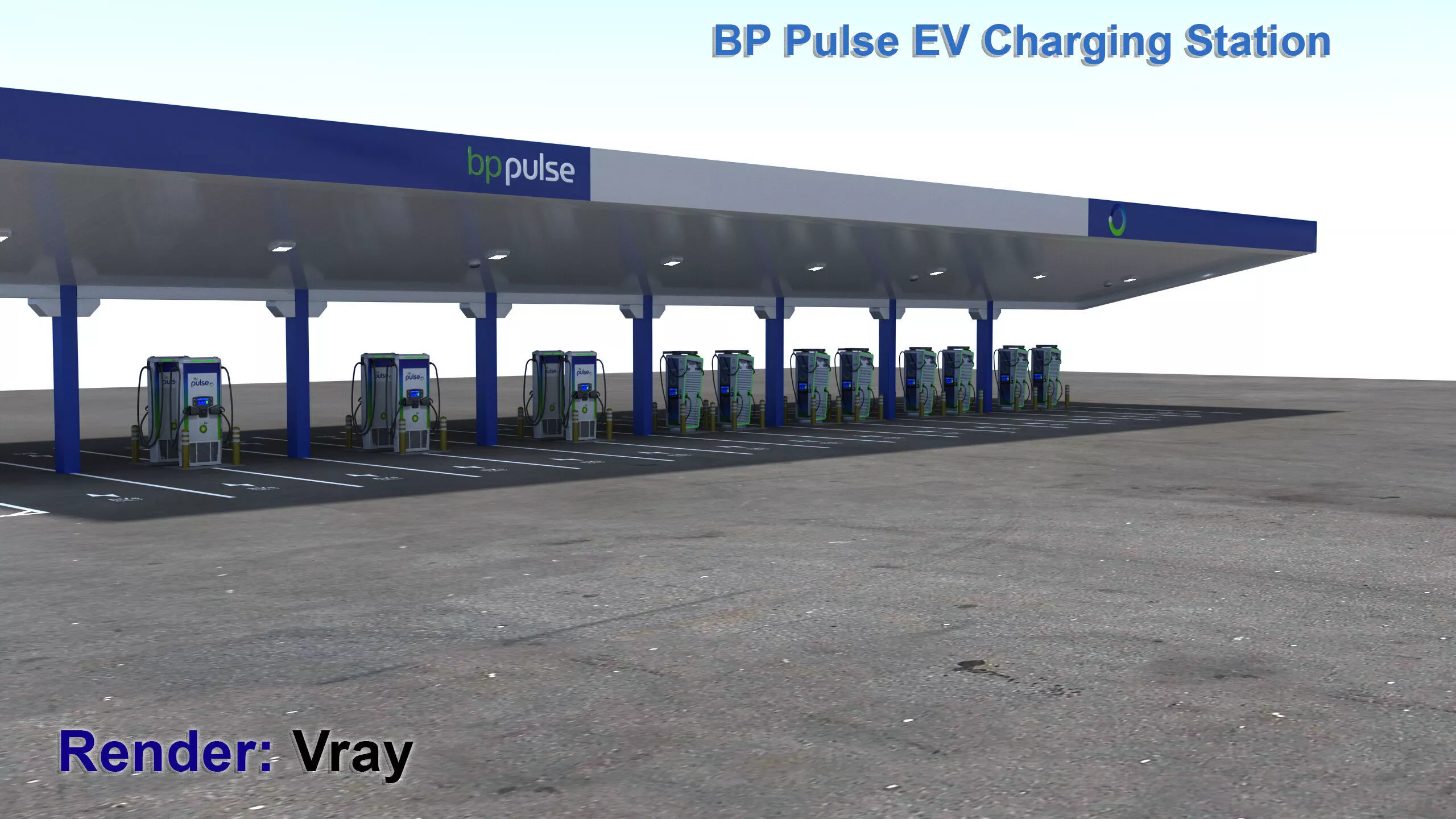 BP Pulse EV Charging Station 3D model
