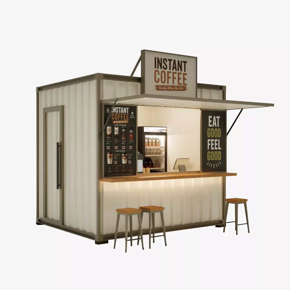 Container Kiosk Custom 3D model