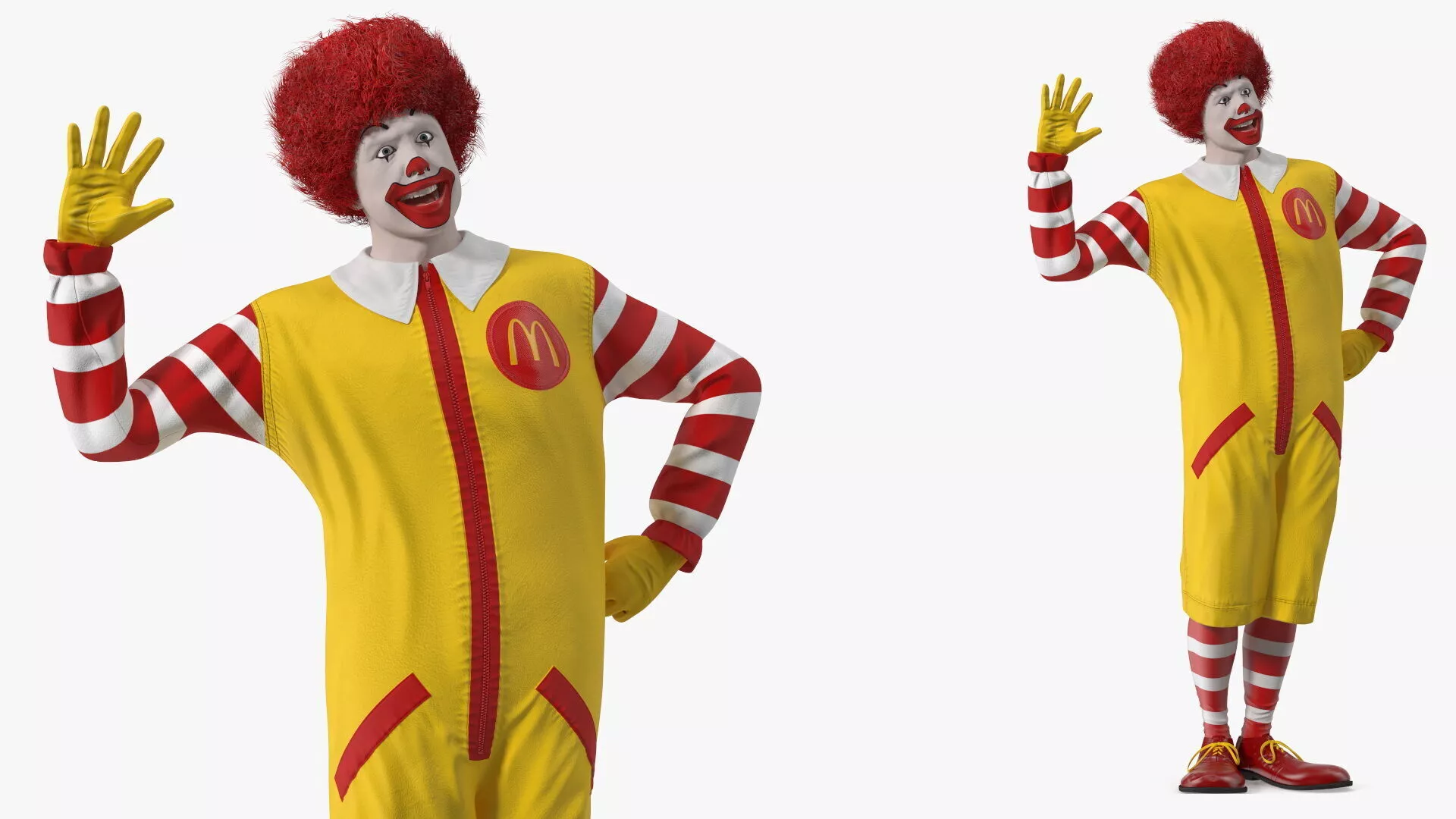 Ronald McDonald Waving Pose Fur 3D model