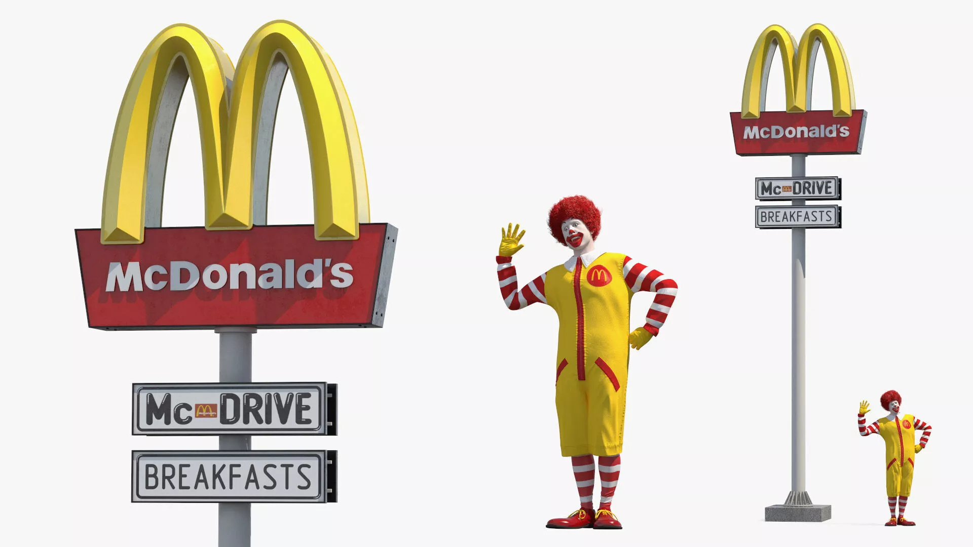 McDonalds Clown and McDonalds Pylon Fur 3D model