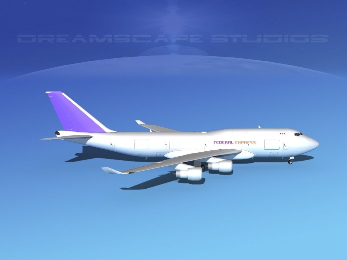 Boeing 747-400 FedEx 3D model_4