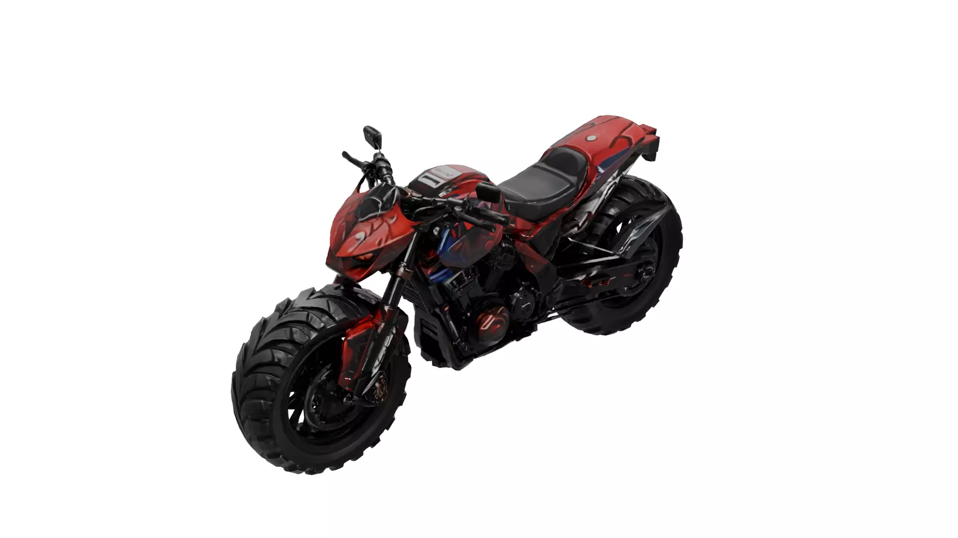 High Poly Spider-Man Sport Motorcycle 3D Model STL 3MF Printable 3D print model