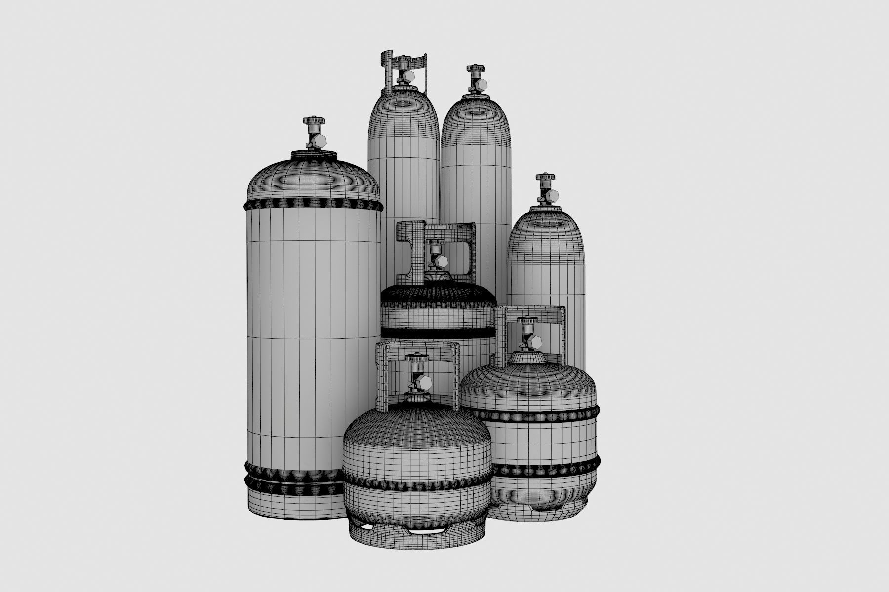 Gas Cylinder Collection 3D model_12