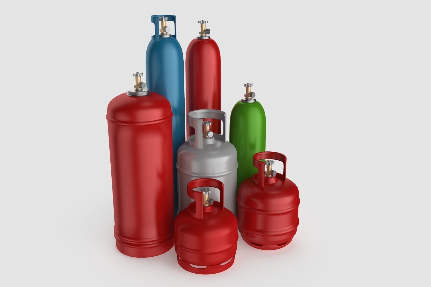 Gas Cylinder Collection 3D model_4