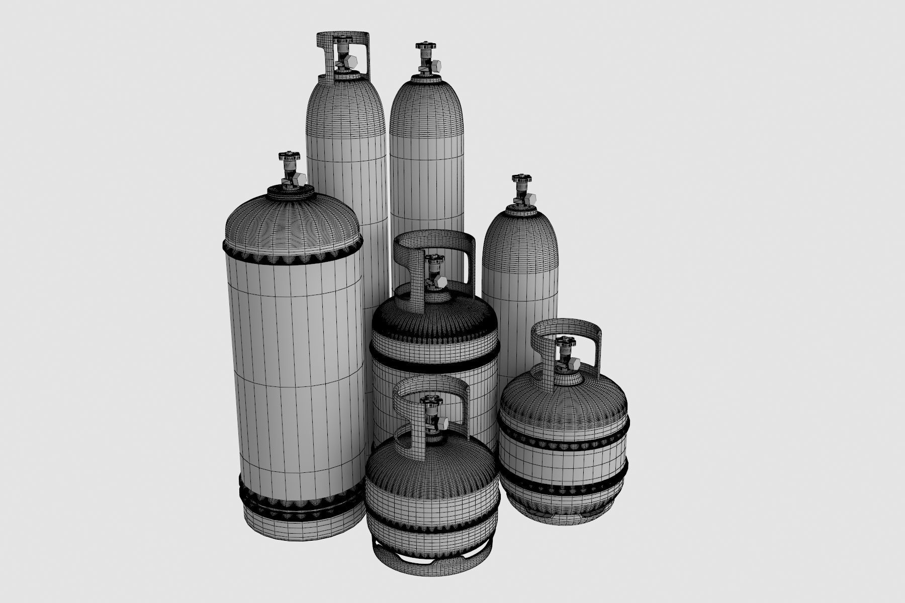 Gas Cylinder Collection 3D model_9