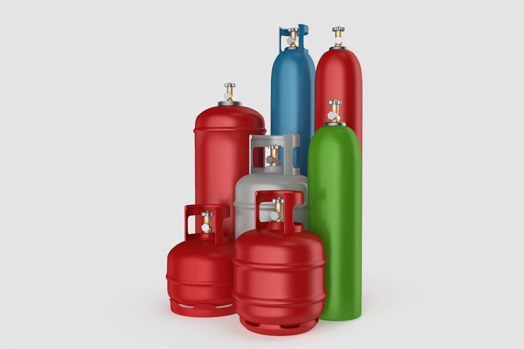 Gas Cylinder Collection 3D model_3