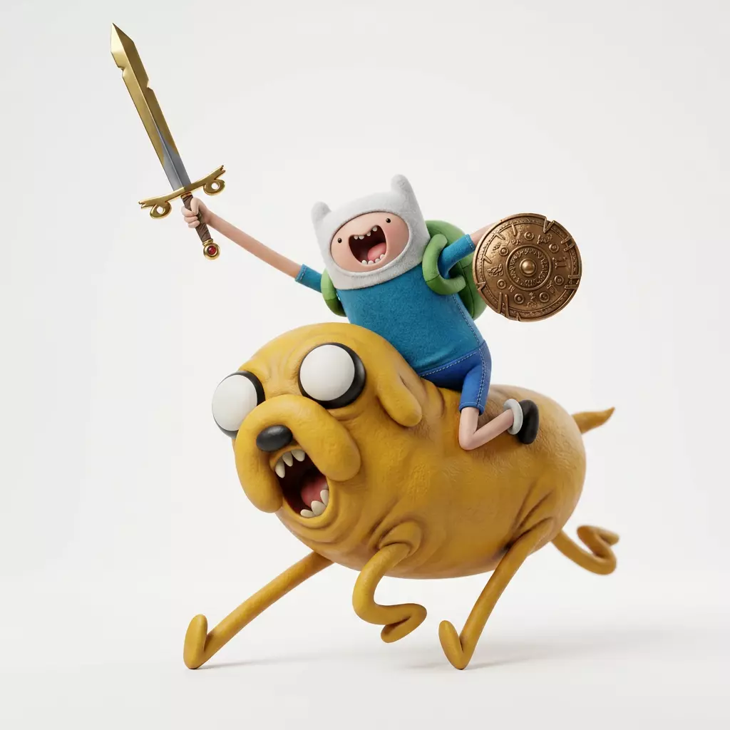 Finn y Jake en Batalla - Modelo 3D de Hora de Aventura 3D print model