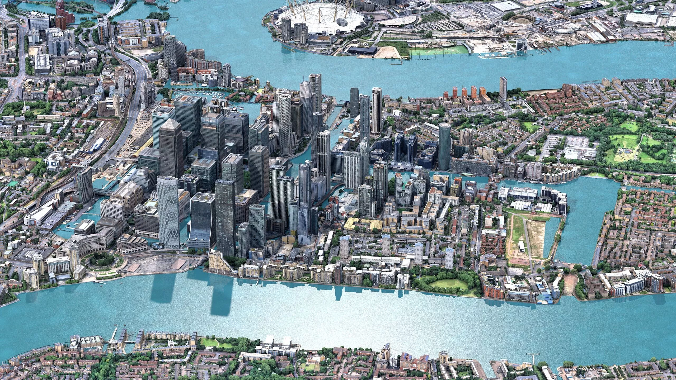 Canary Wharf London 3D Scan City Low-poly 3D model