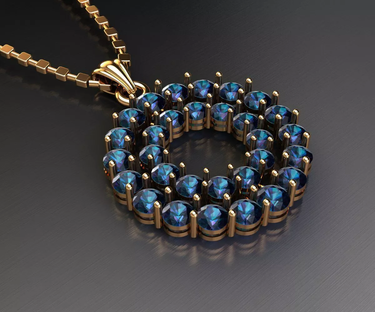 Double-Row Concentric Circle Pendant 3D print model