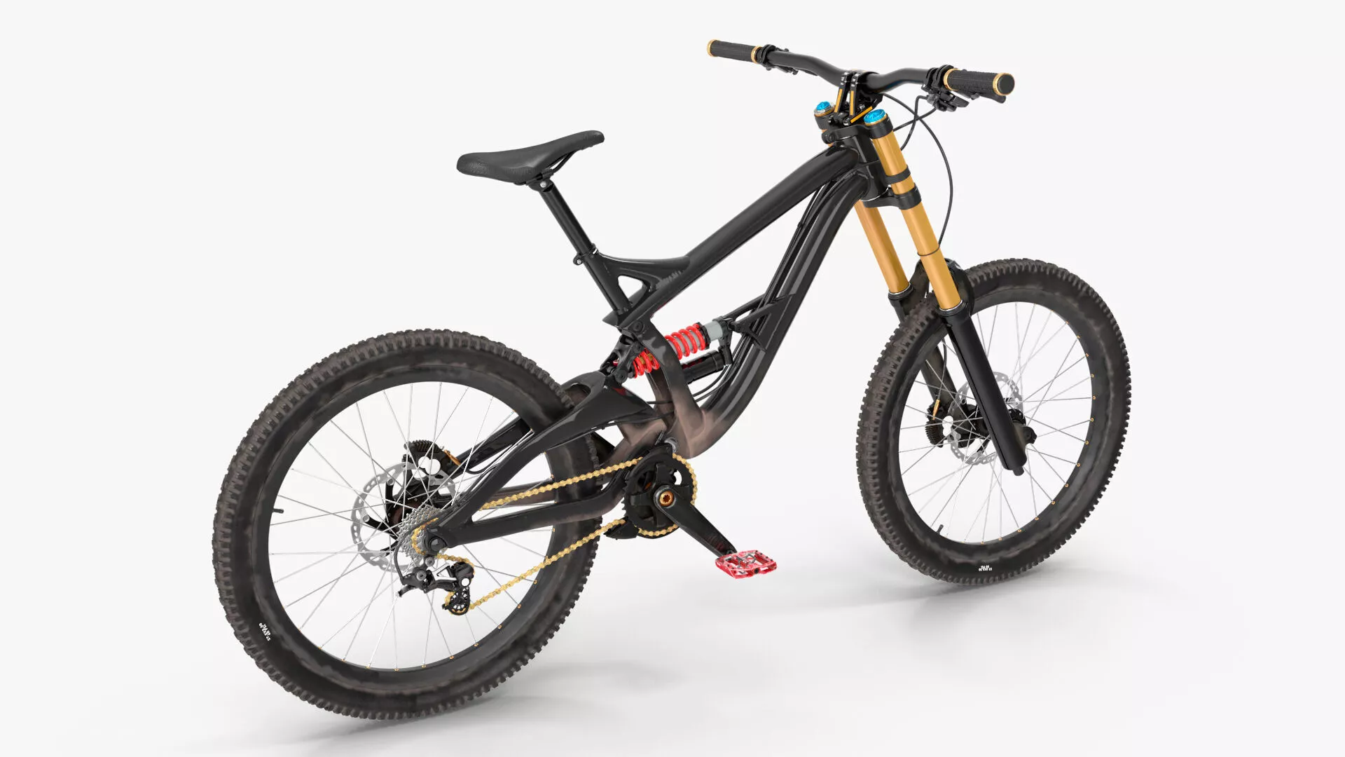 Mountain Bike with Full Suspension Rigged 3D model