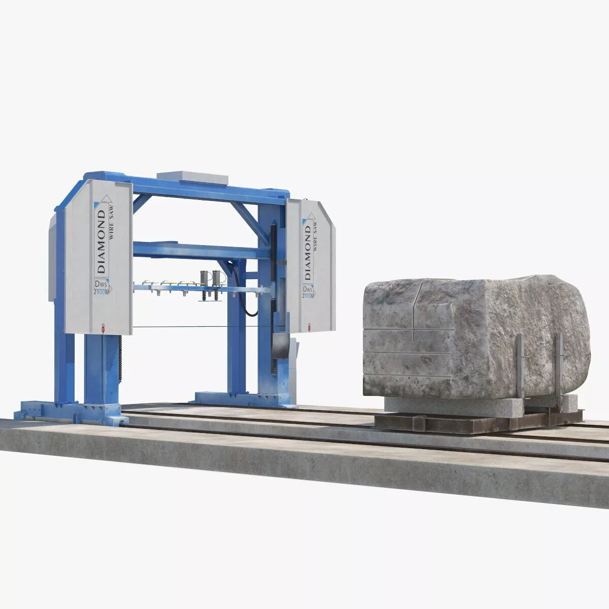 Stone Cutting Machine Rigged 3D model