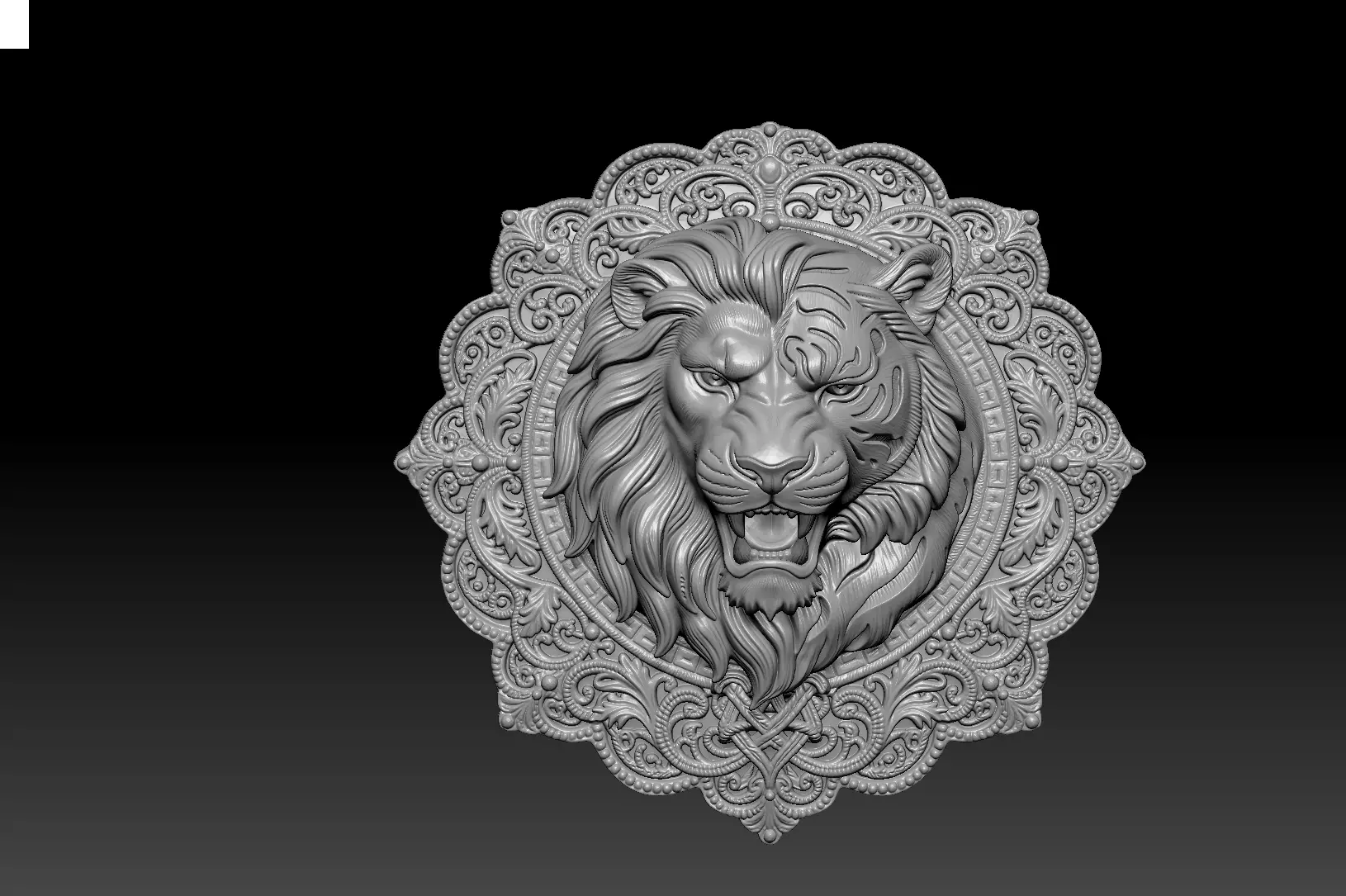 Hybrid Lion-Tiger Face Medallion 3D print model