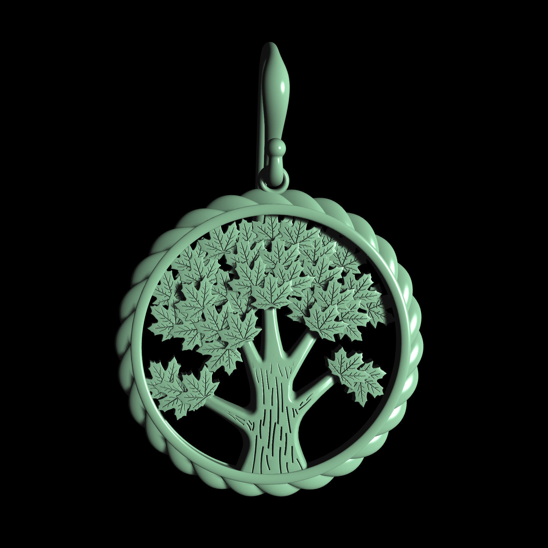 Tree Earrings 3D print model_6