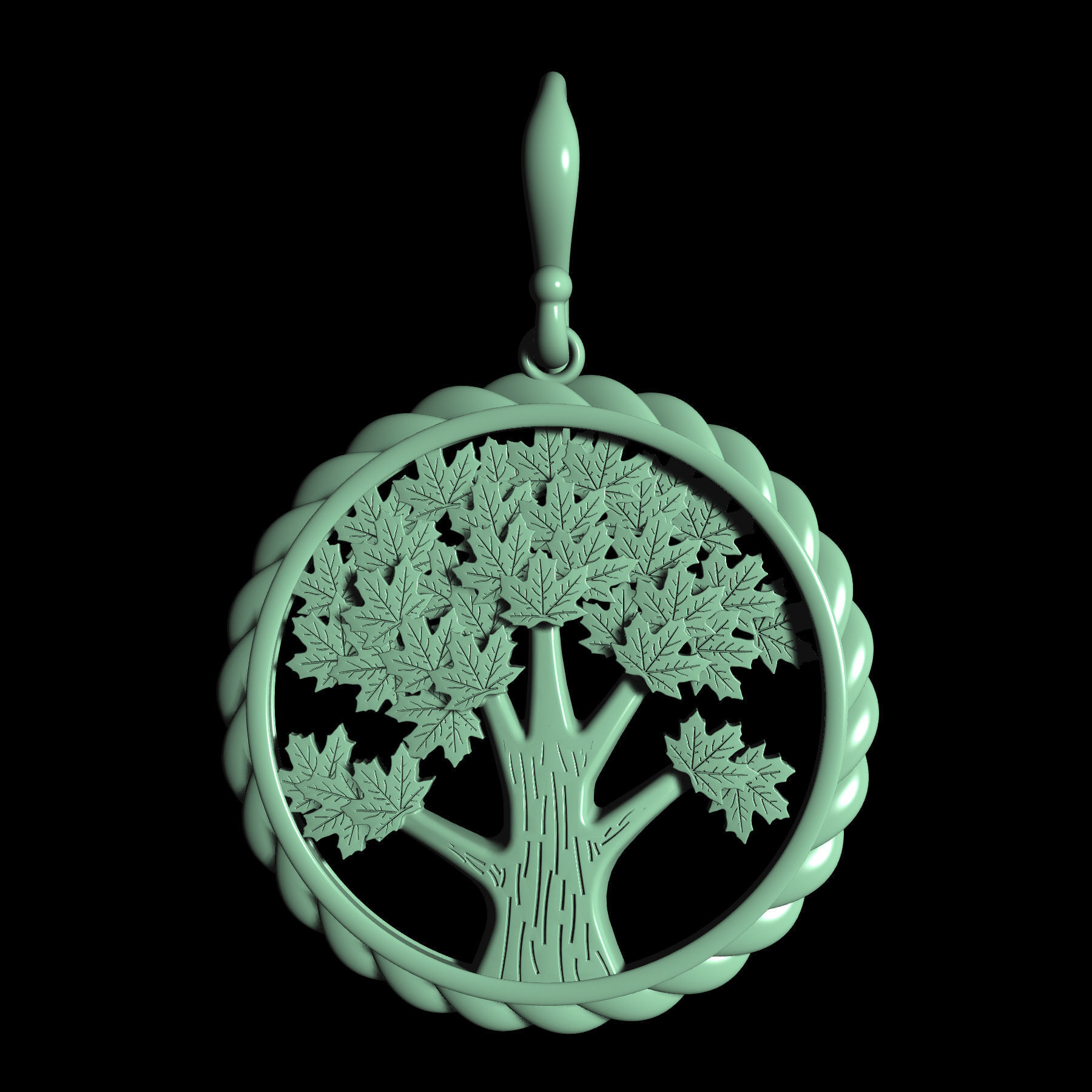 Tree Earrings 3D print model_7