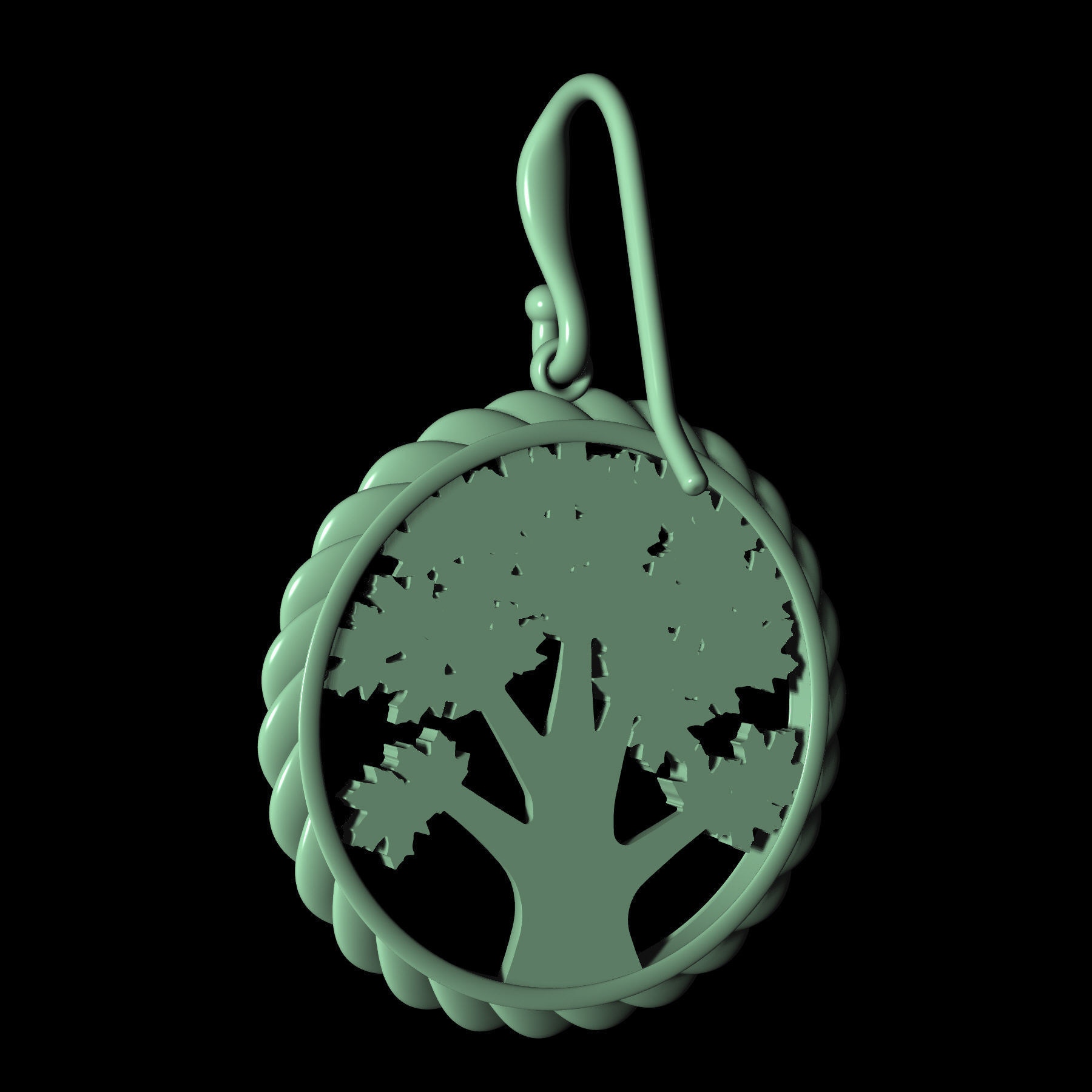 Tree Earrings 3D print model_10
