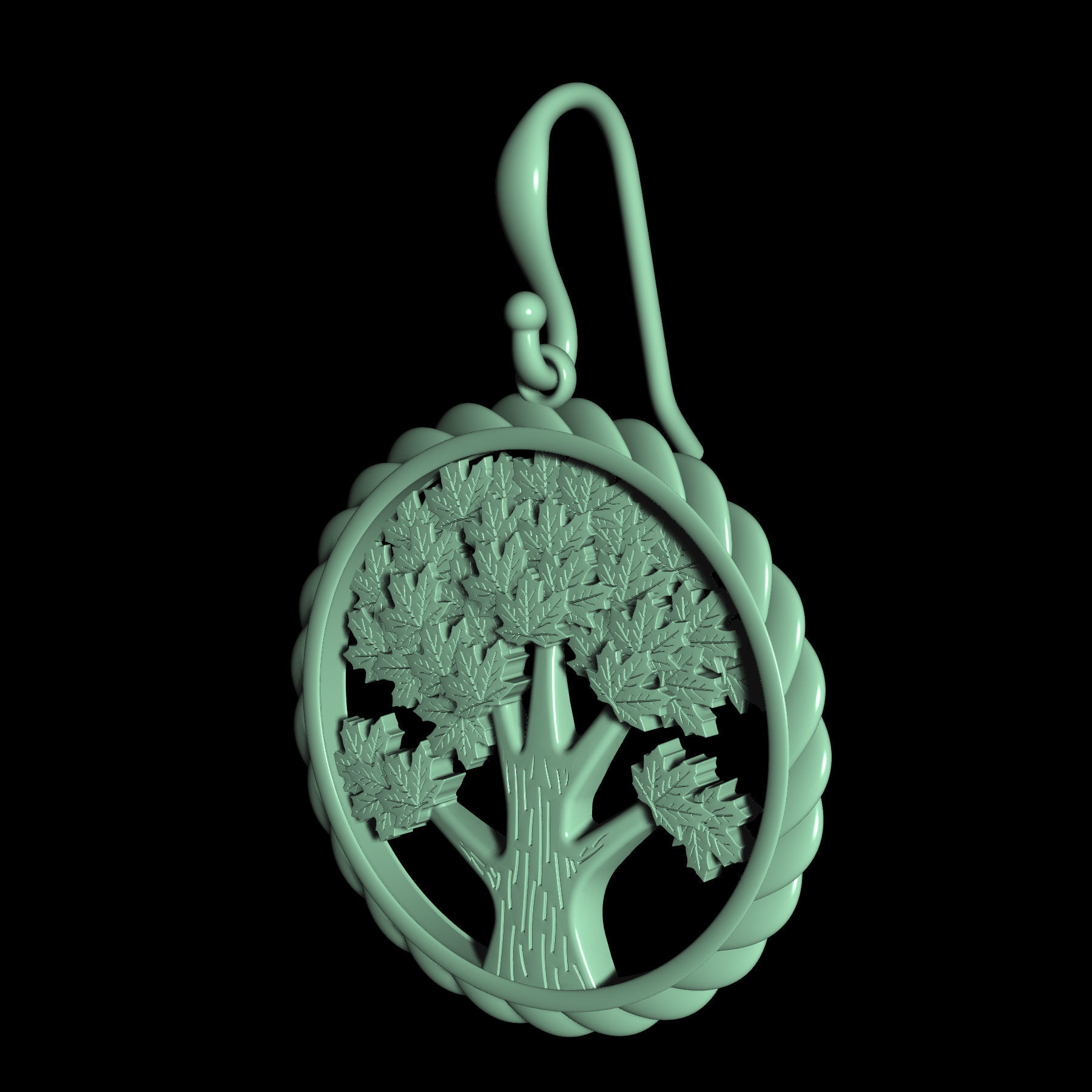 Tree Earrings 3D print model_8