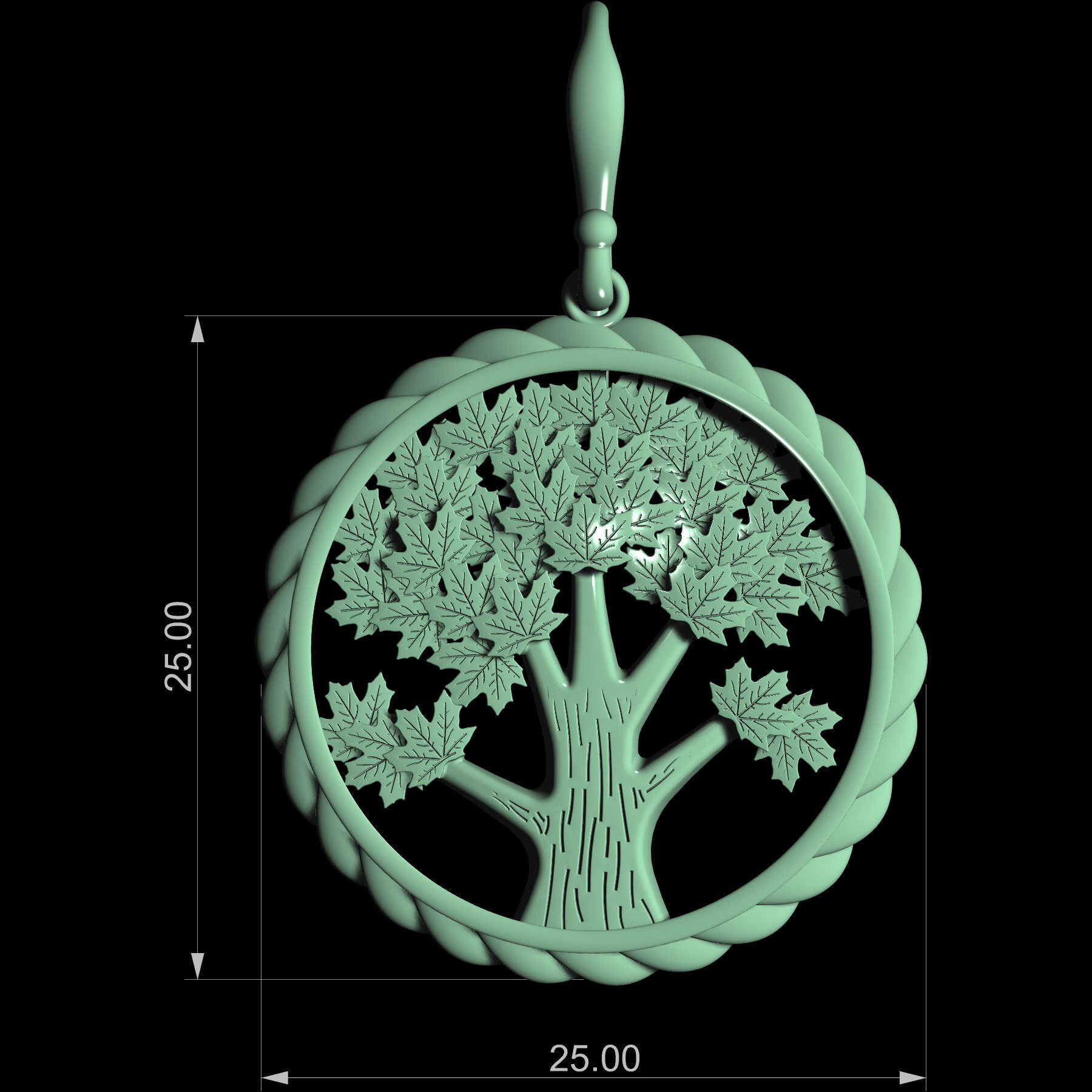 Tree Earrings 3D print model_4