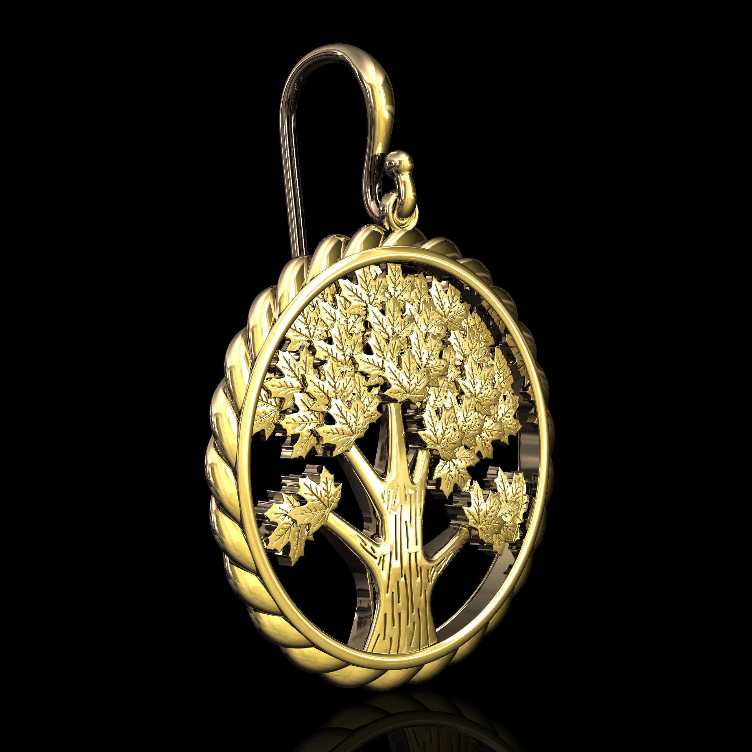 Tree Earrings 3D print model_2