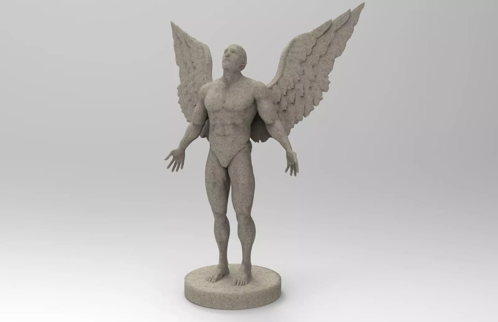 Angel statue of with wings 3D print model_0