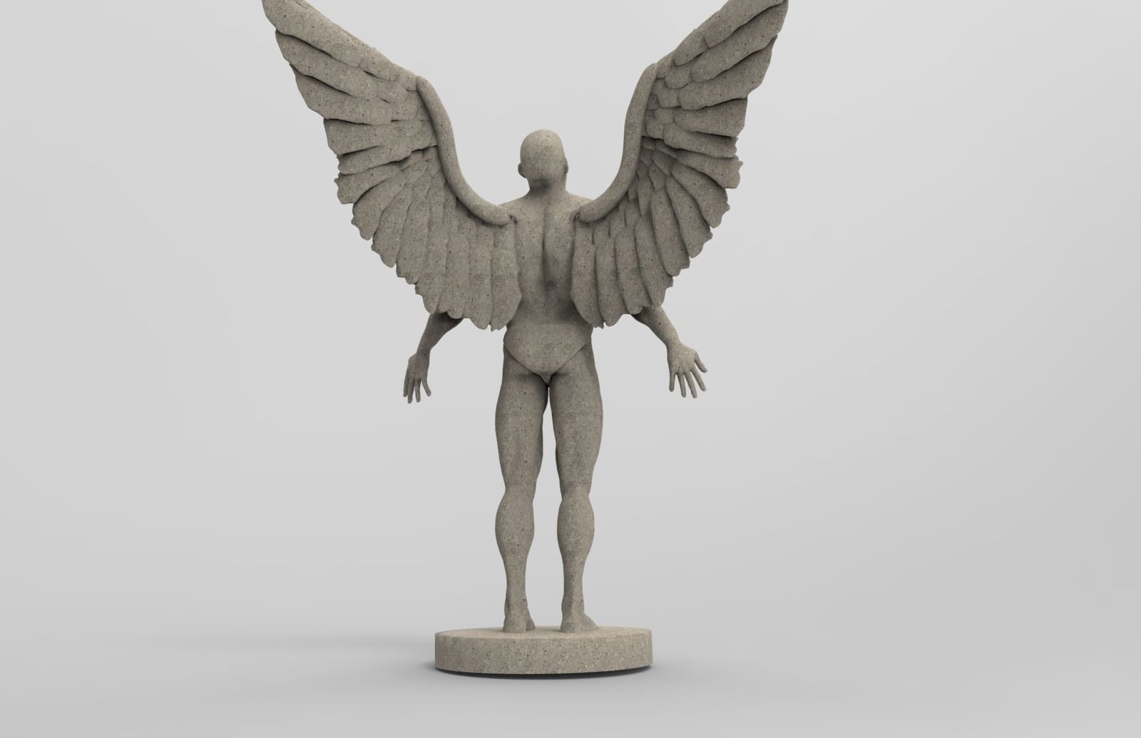 Angel statue of with wings 3D print model_3