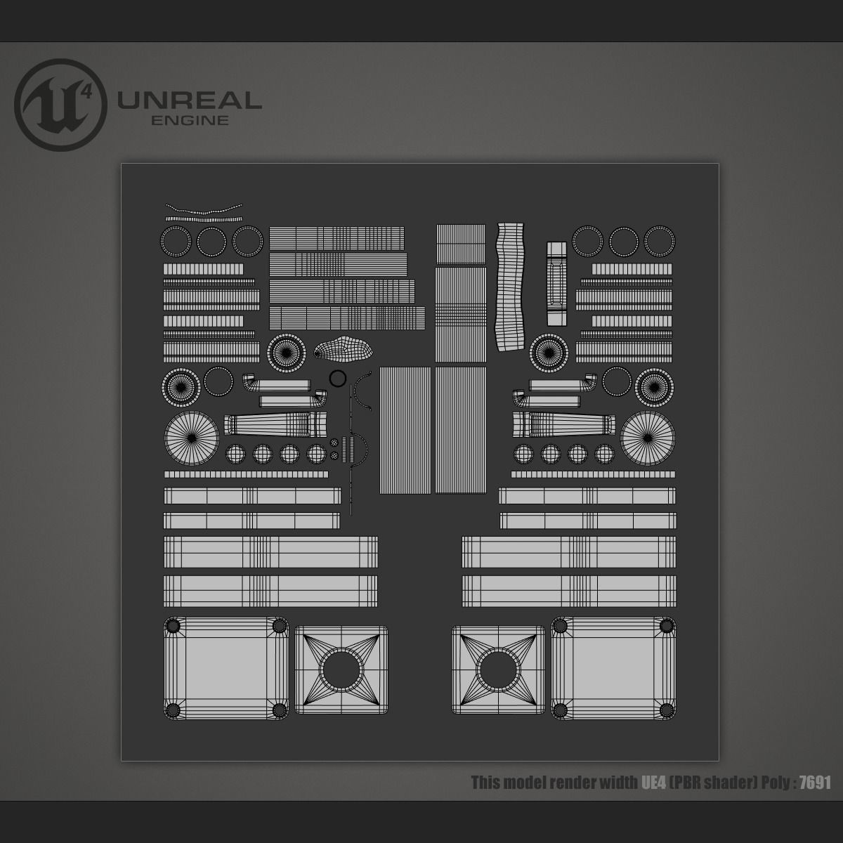 Electrical switch box Low-poly 3D model_8
