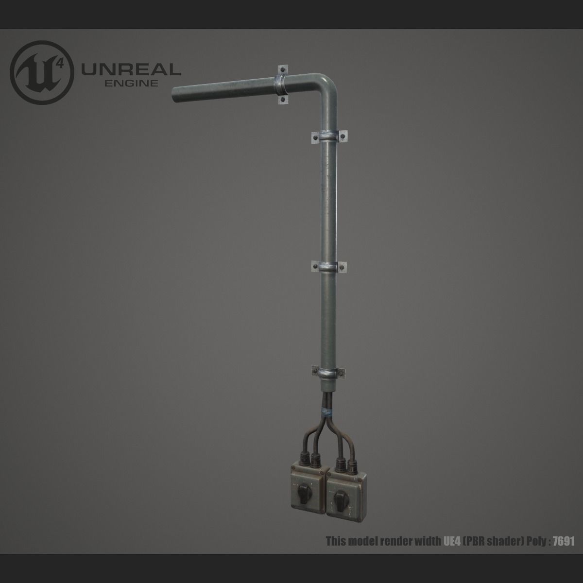 Electrical switch box Low-poly 3D model_1