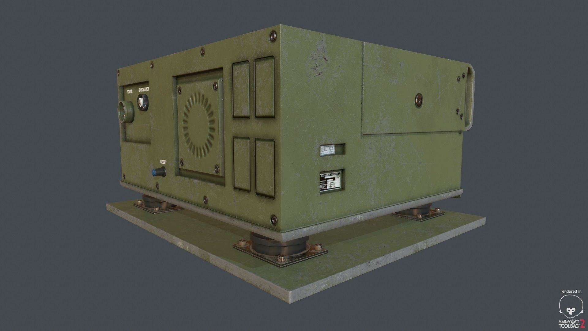 PBR Military Transceiver Low-poly 3D model_2