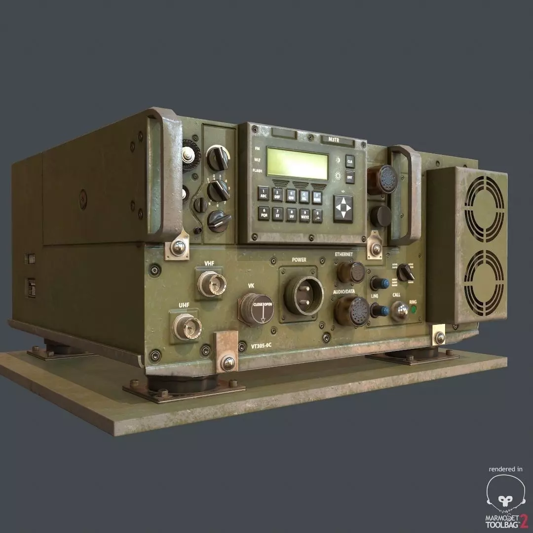 PBR Military Transceiver Low-poly 3D model_0