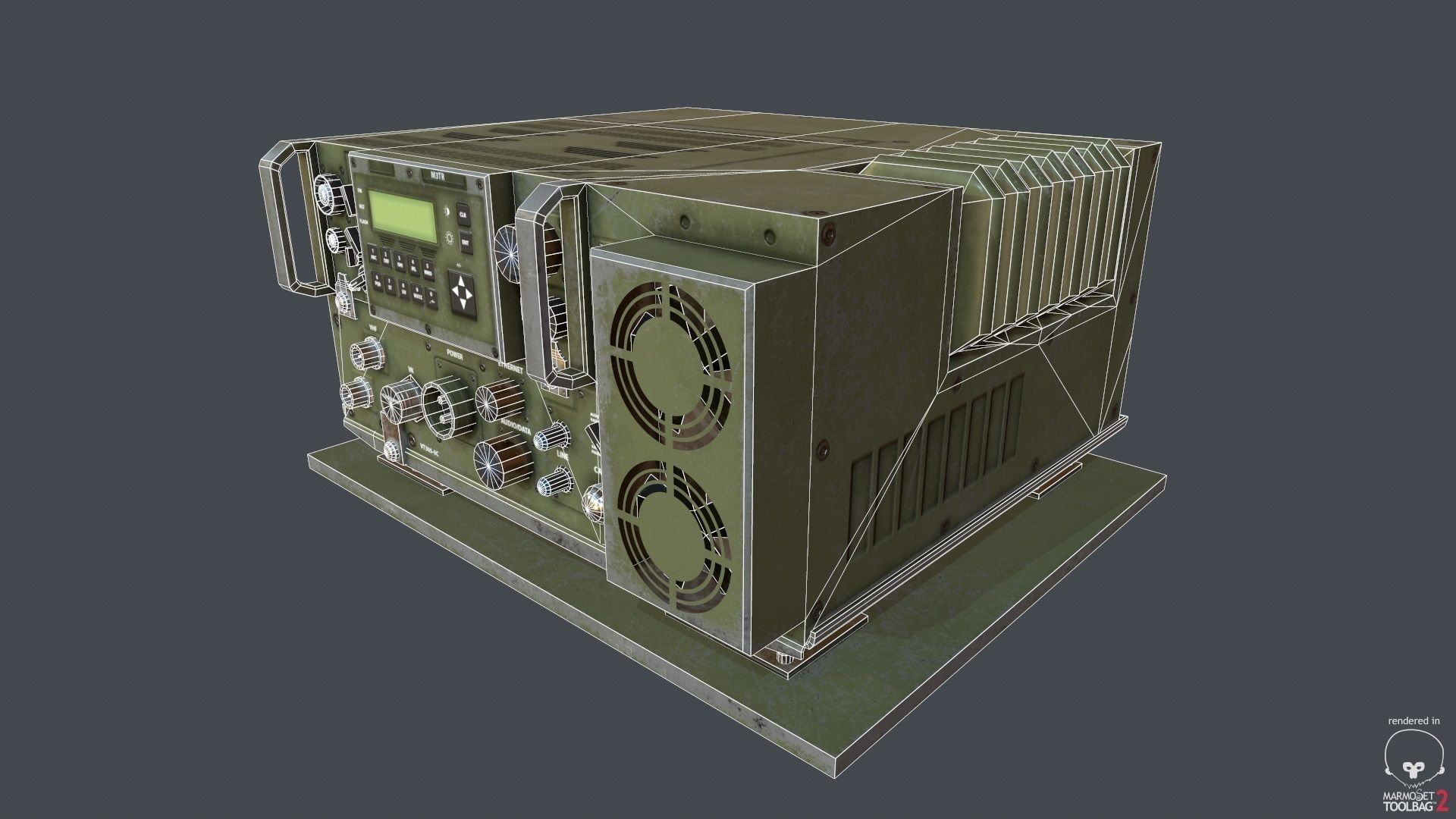 PBR Military Transceiver Low-poly 3D model_3