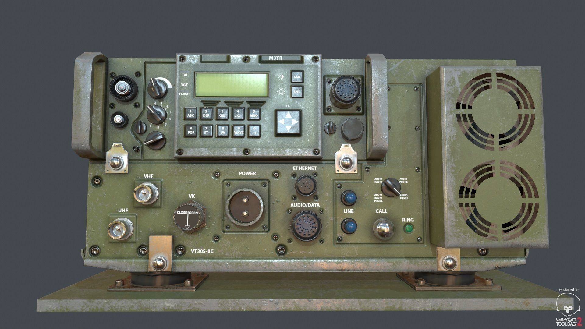 PBR Military Transceiver Low-poly 3D model_1