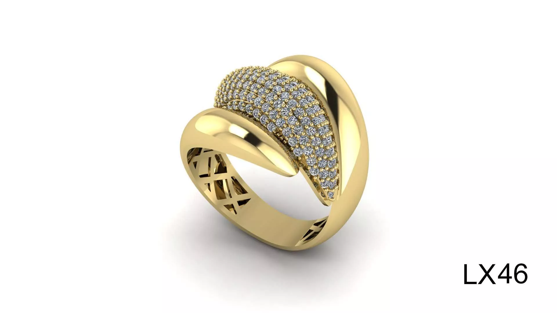 Stylish gold ring 3D print model