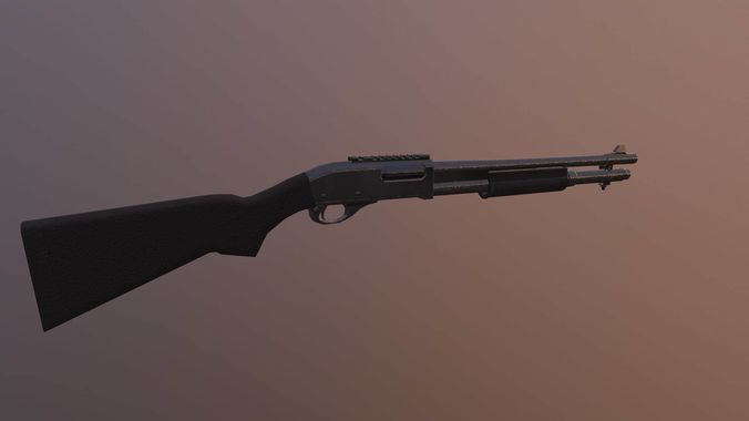 Remington 870 Shotgun Low-poly 3D model