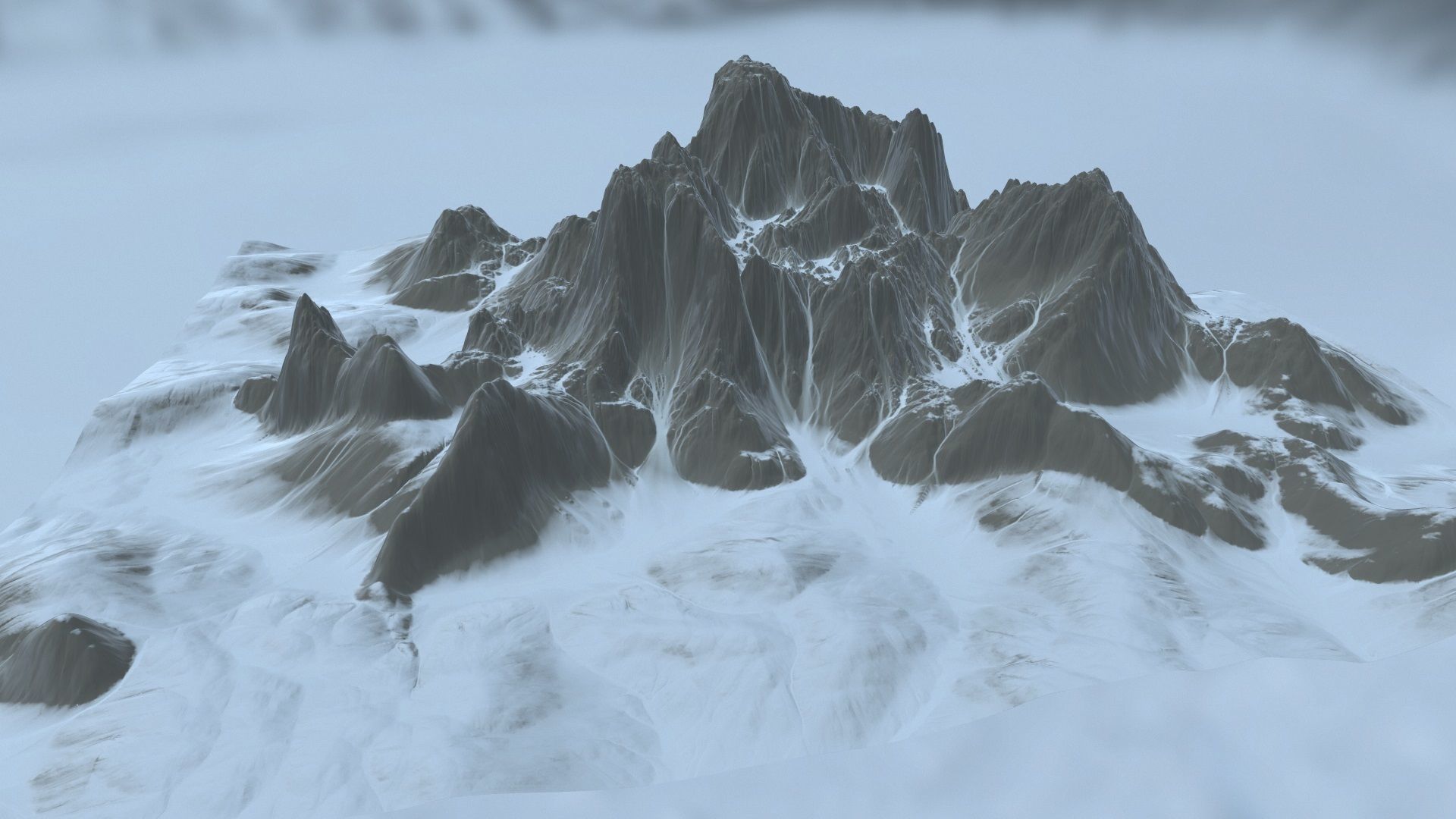 Snow Mountain Low-poly 3D model_10