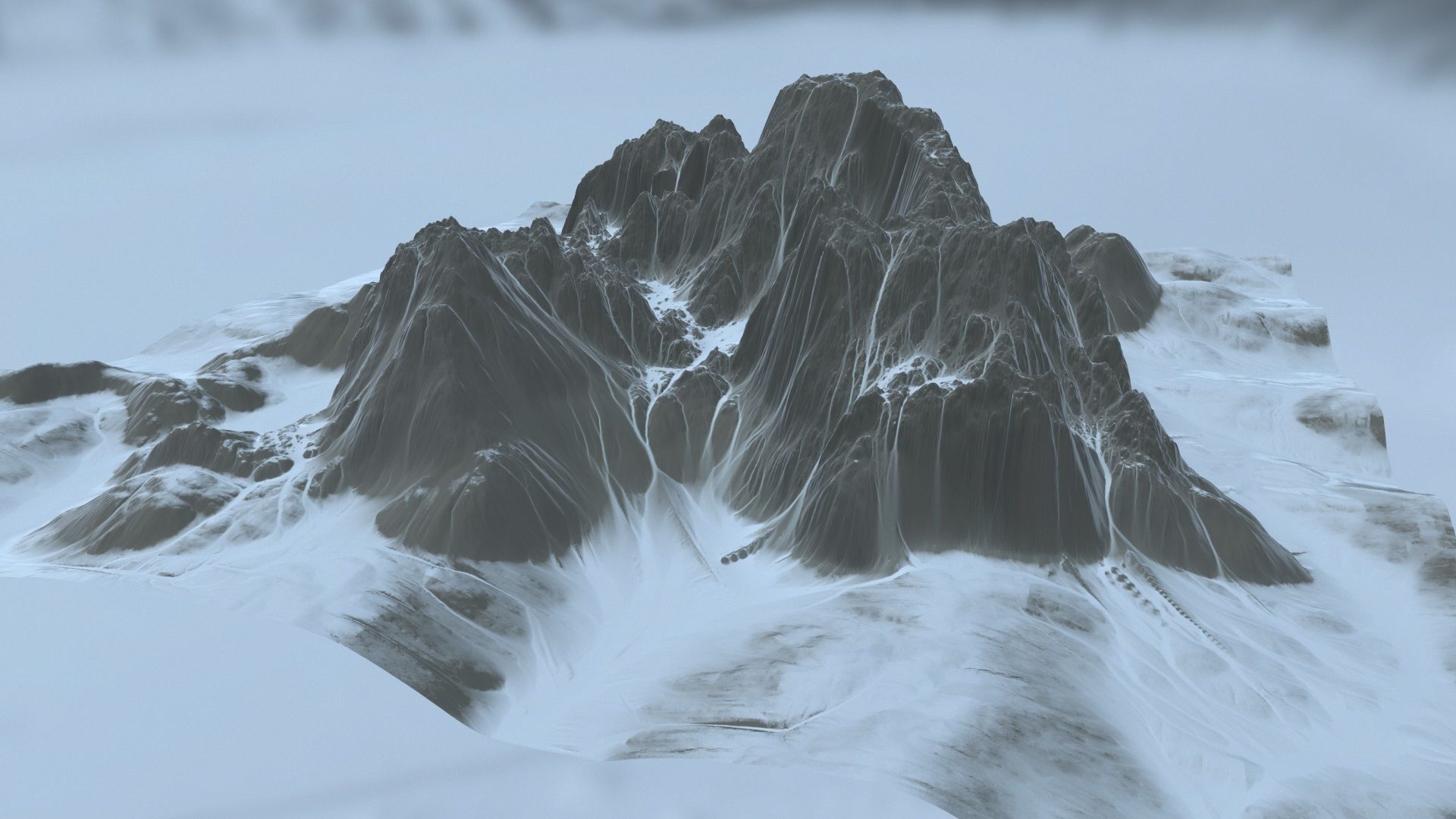 Snow Mountain Low-poly 3D model_6