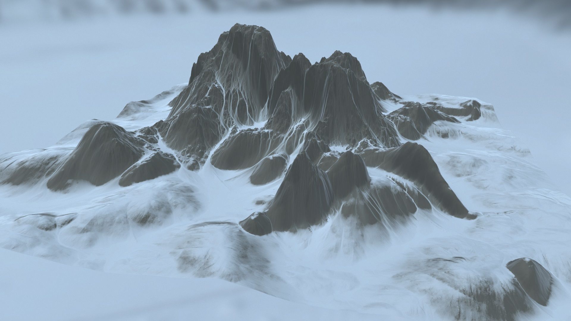 Snow Mountain Low-poly 3D model_12