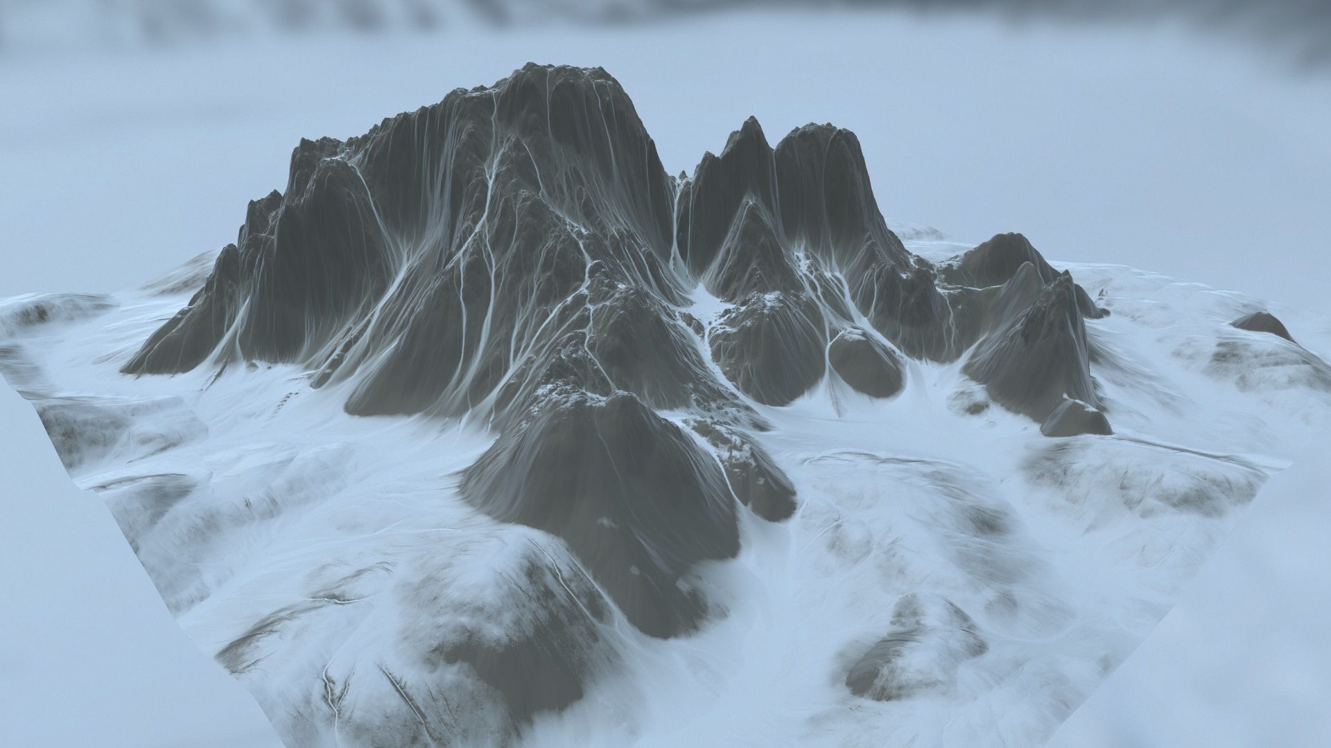 Snow Mountain Low-poly 3D model_4