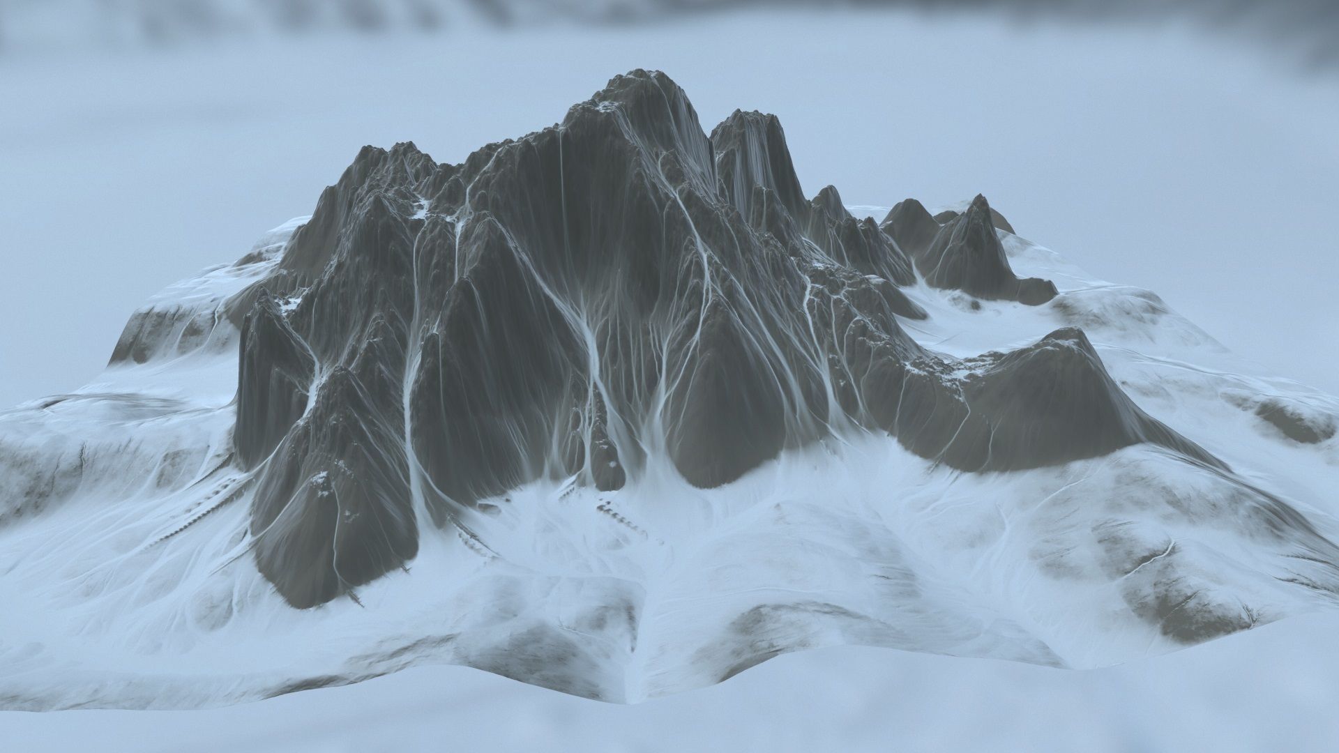 Snow Mountain Low-poly 3D model_20