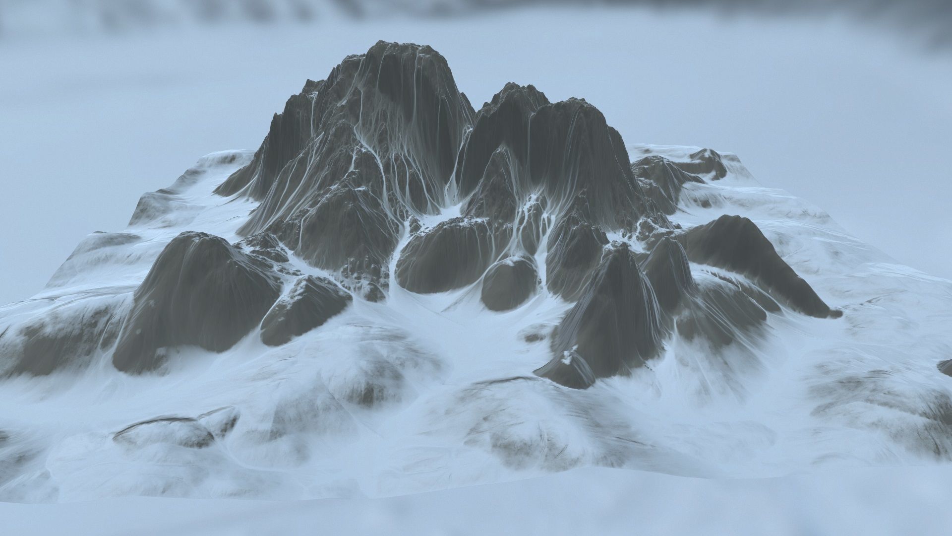 Snow Mountain Low-poly 3D model_5