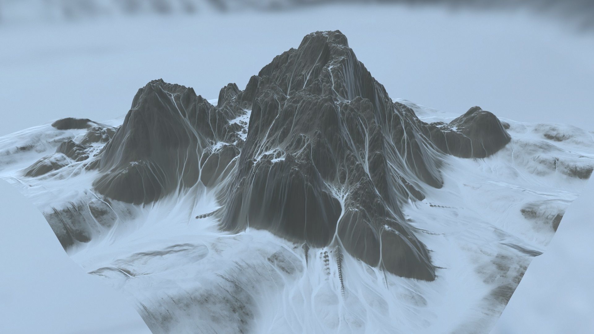 Snow Mountain Low-poly 3D model_19