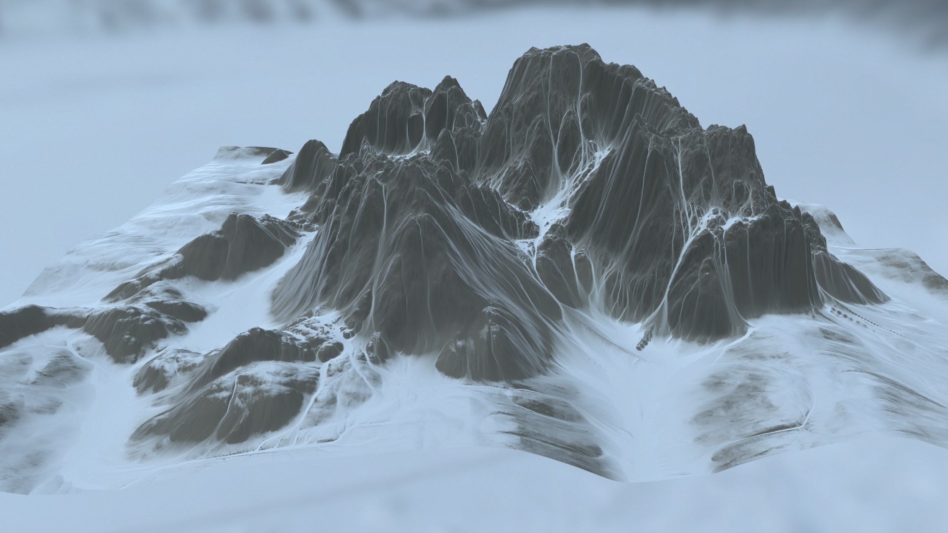 Snow Mountain Low-poly 3D model_7