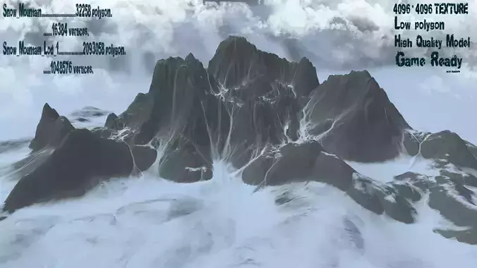 Snow Mountain Low-poly 3D model
