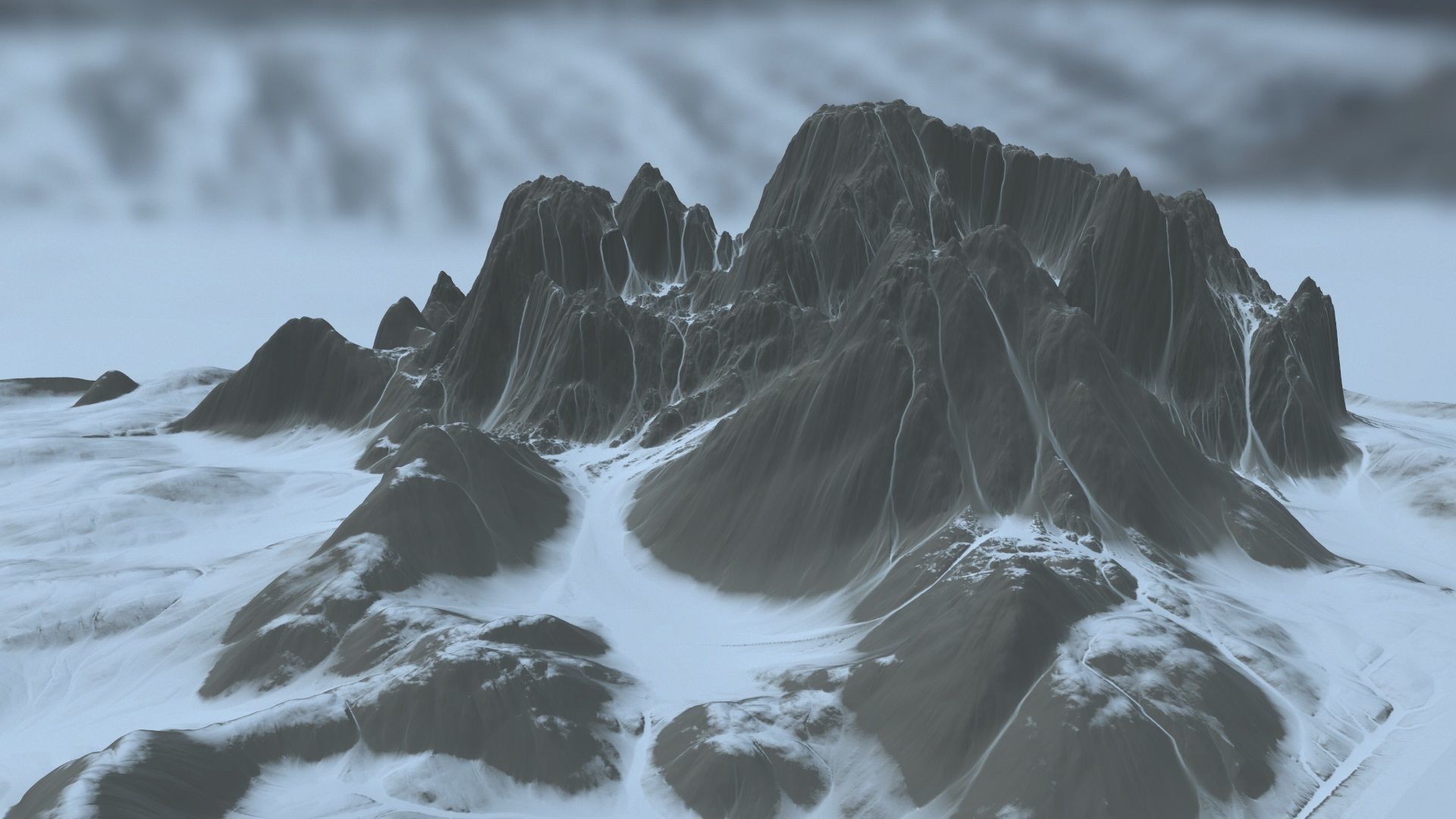 Snow Mountain Low-poly 3D model_18