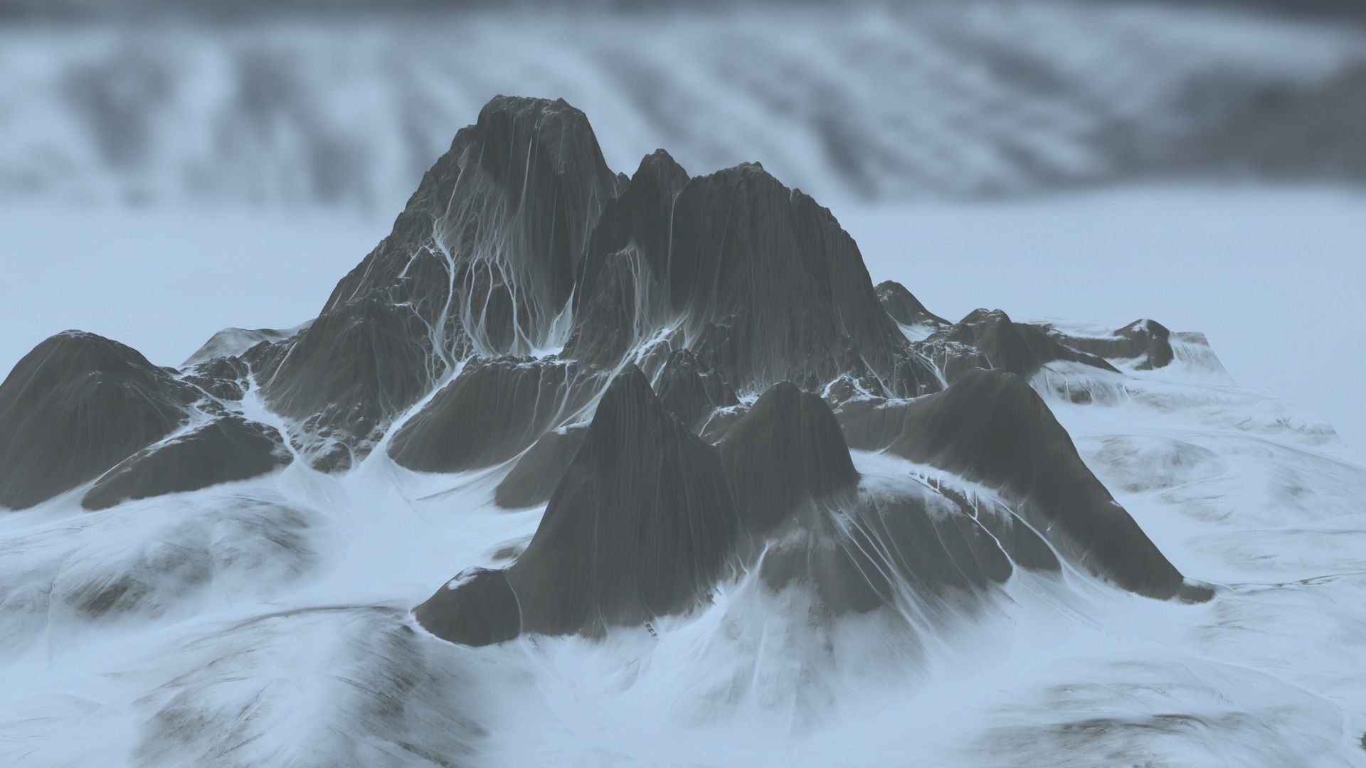 Snow Mountain Low-poly 3D model_2