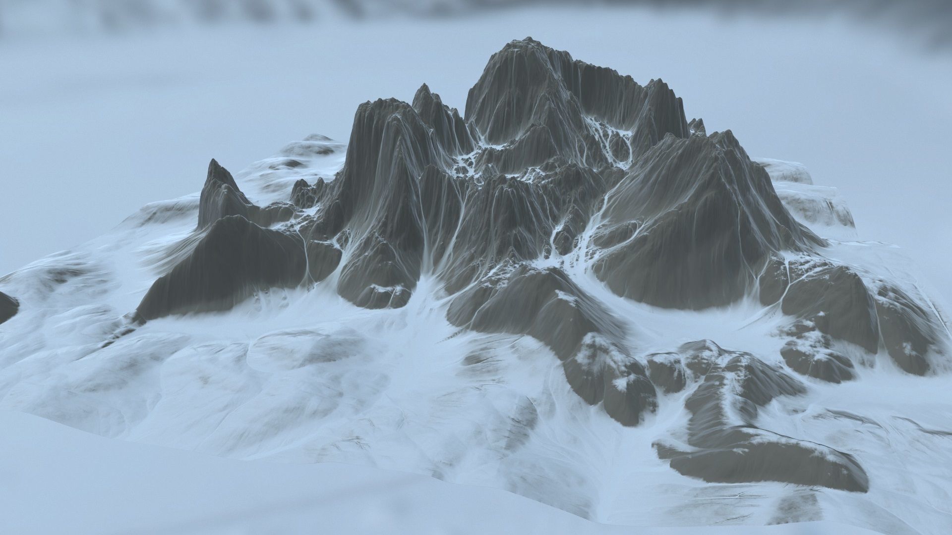 Snow Mountain Low-poly 3D model_8