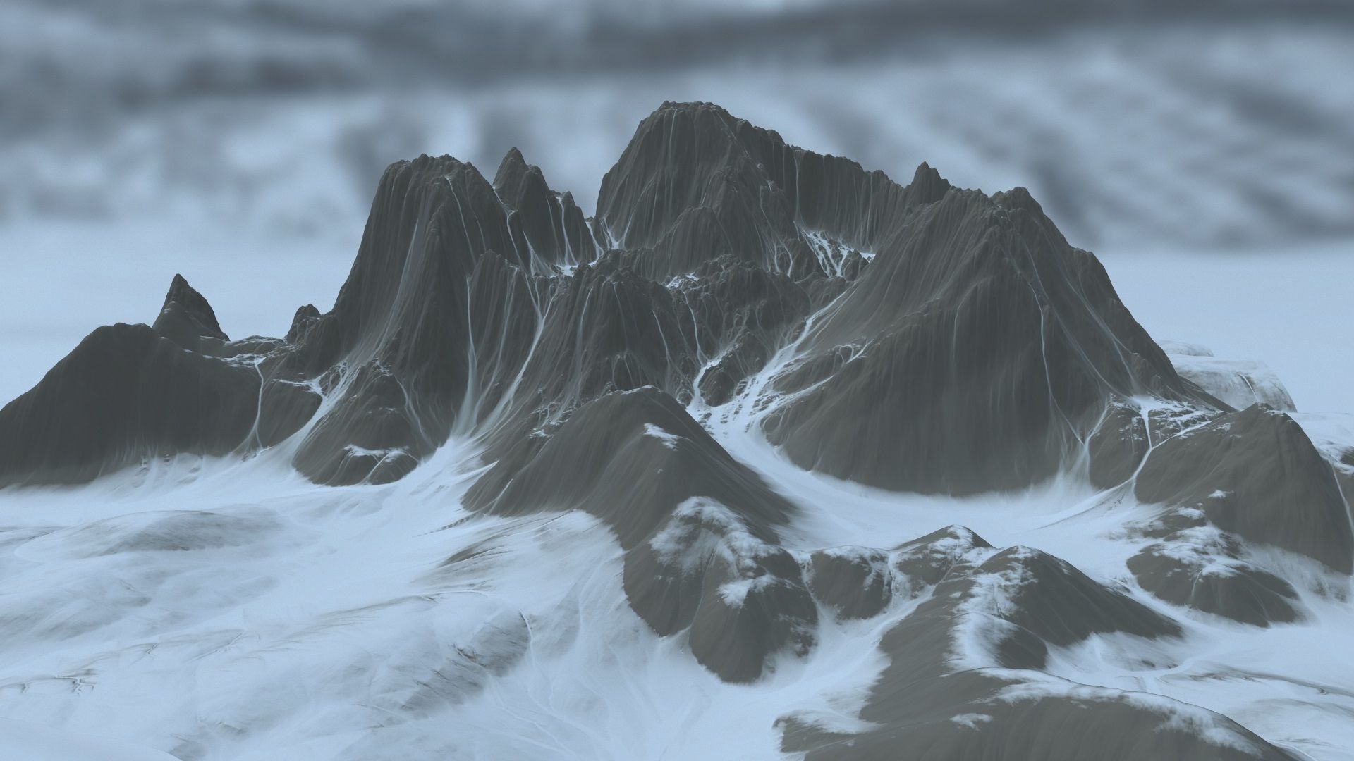 Snow Mountain Low-poly 3D model_3