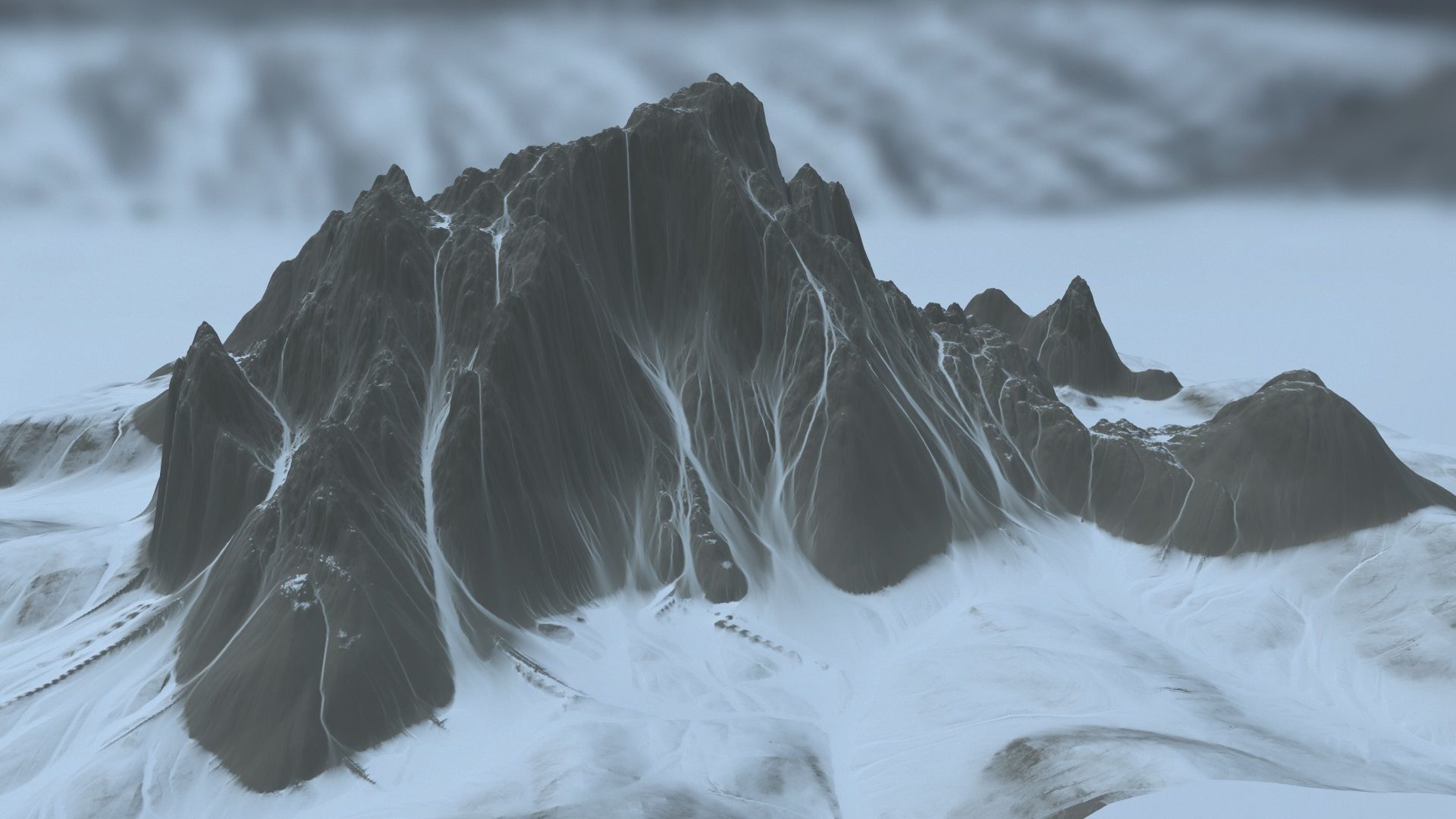 Snow Mountain Low-poly 3D model_17